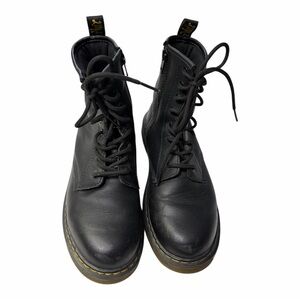 Men’s Dr. Martens Classic Black Leather Combat Boots Yellow Stitching Size 5 Doc